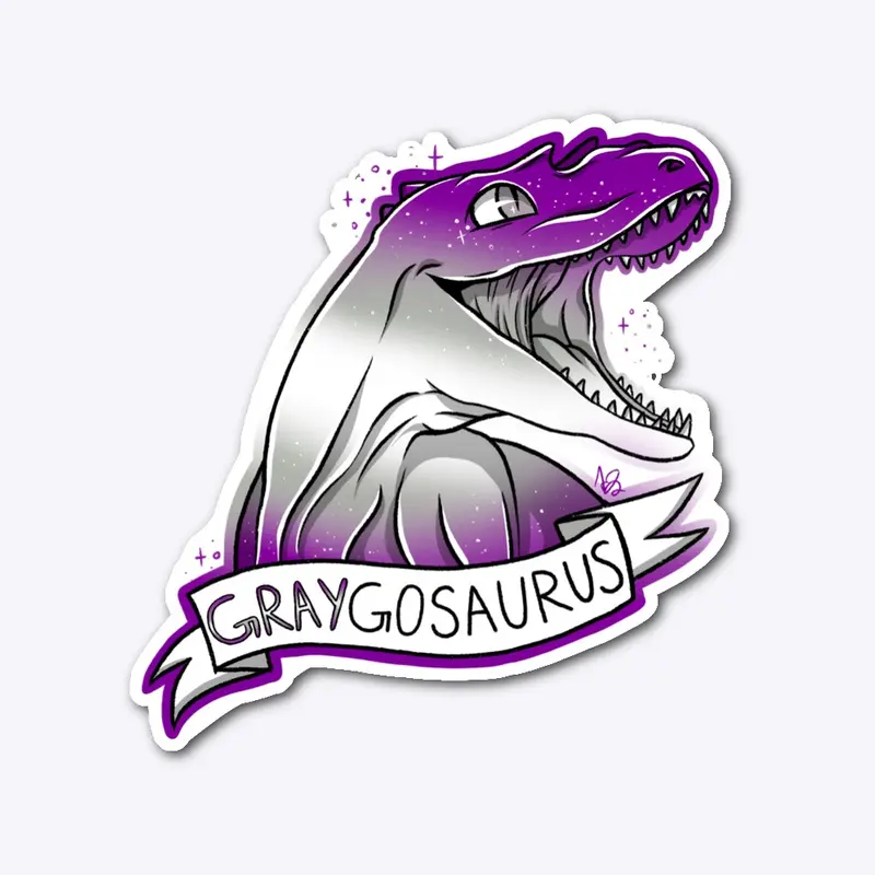 Graysexual Flag Pride Dino