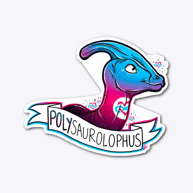 Polyamorous Flag Pride Dino